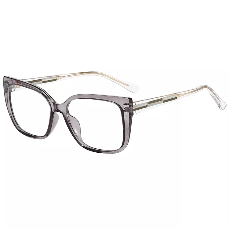 Geometric Color-Block Inlay Colored Core Wire Temple Glasses